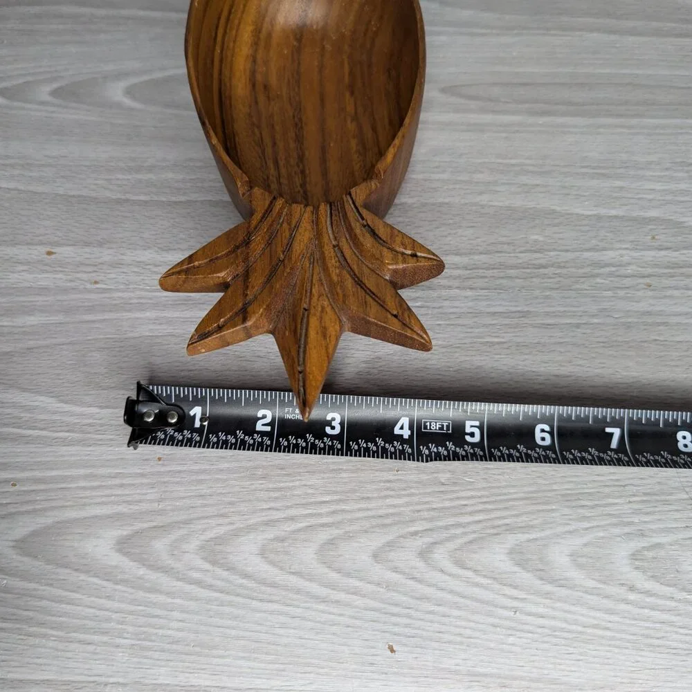 Vintage Monkey Pod Wood Carved Pineapple Shaped Wooden Bowls/Dishes Set …